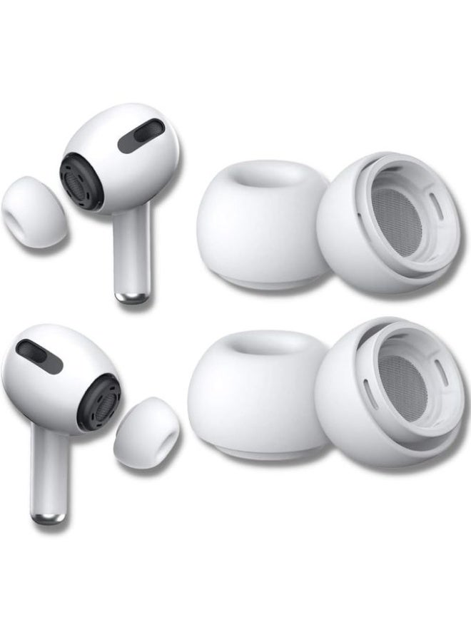 Silicone Replacement Eartips Earbuds Cover | Compatible with AirPods Pro Headphones (2 Pairs, 4 Pcs) (Small, White)